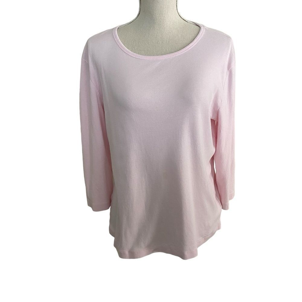 Women's Anne Klein Sport 3/4 Sleeve Pink Tee Size XL